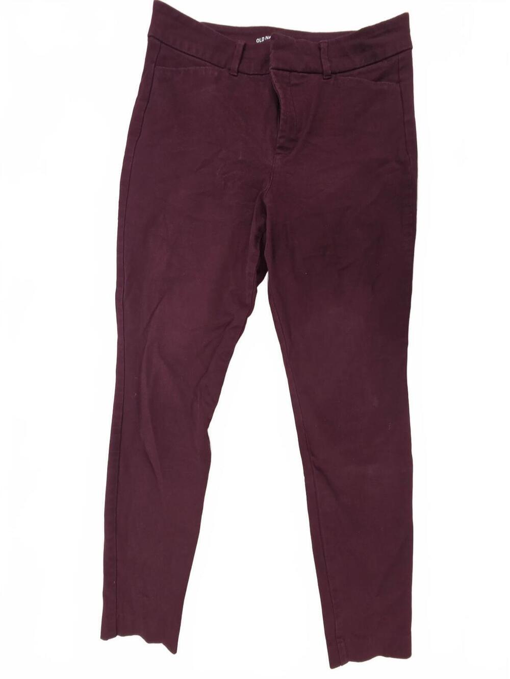 Old Navy Pixie High Rise Skinny Ankle Pants Burgundy Maroon Women's Size 8